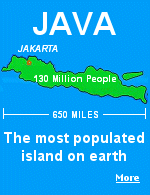 With a population of 130 million, Java is the most populated island in the world. It is also home to 45 volcanoes, making it a disaster waiting to happen. 